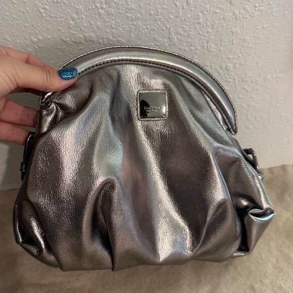 VERA WANG 🩶 NEW Metallic Silver Clutch & Crossbody Bag - Picture 12 of 17